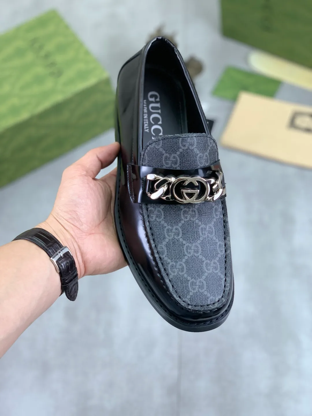 Men's men's shoes 💰P480 [New style] Water-dyed cowhide 💰💎💎💎 [Gucci] GUCCI high-end men's formal business leather shoes, original order 1:1 authentic goods! Original imported high-end open-edge beaded calfskin, original metal buckle, imported first-layer cowhide lining for feet, original outsole, men's shoe size: 38-45, 2️⃣ colors available